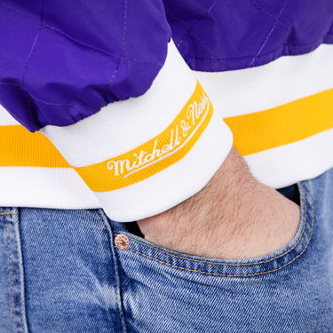 Jakke Mitchell & Ness 75th Anniversary Warm Up Jacket Los Angeles Lakers Lilla | OJBF1201-LALYYPPPDKPR, 4