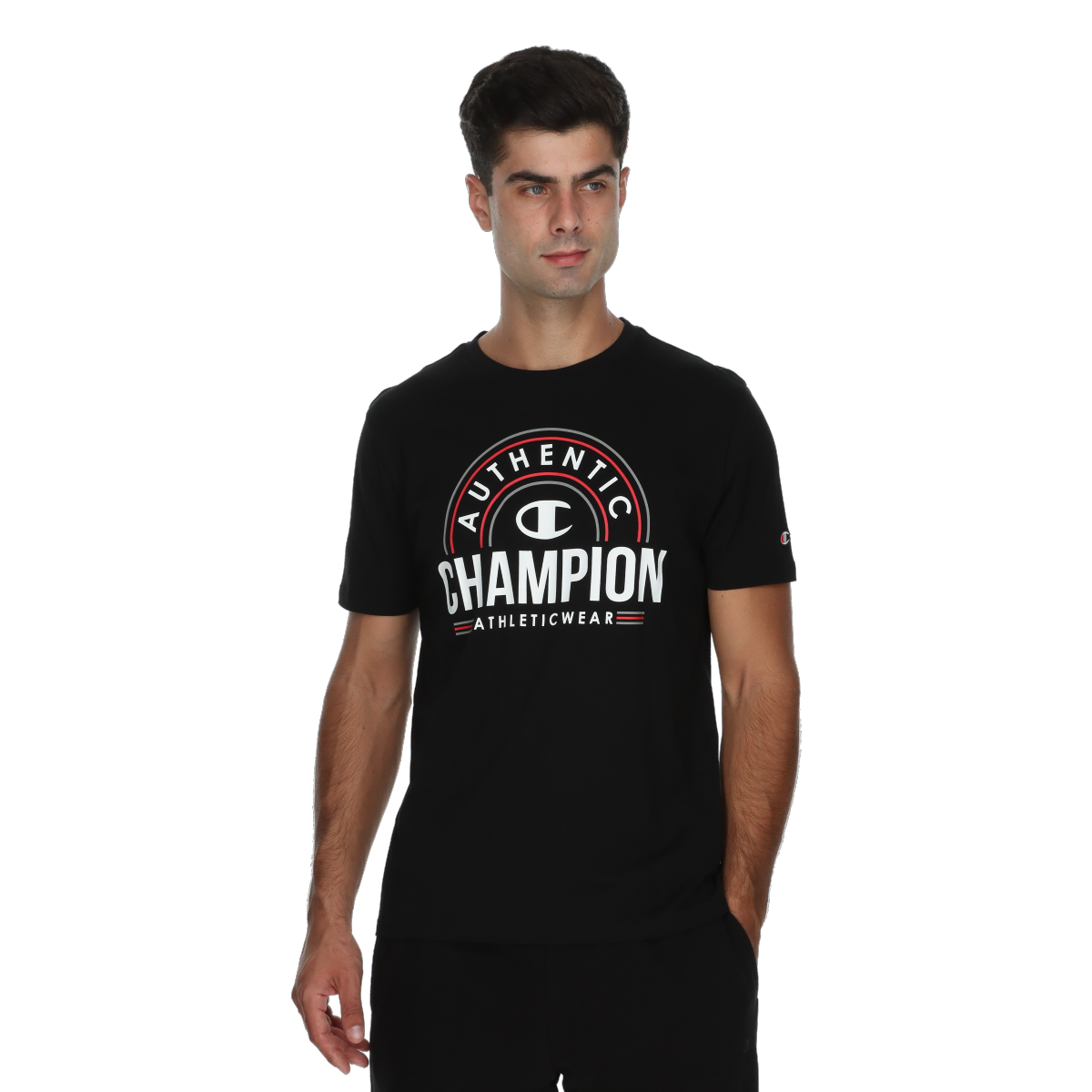 T-shirt Champion Authentic Athleticwear Printed Crewneck T-Shirt Sort | 222088-KK001, 0