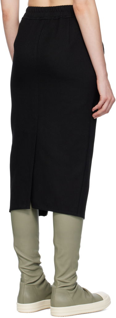 Nederdel Rick Owens Rick Owens Zipped Short Pillar Midi Skirt Sort | RP02E4375 WD, 2