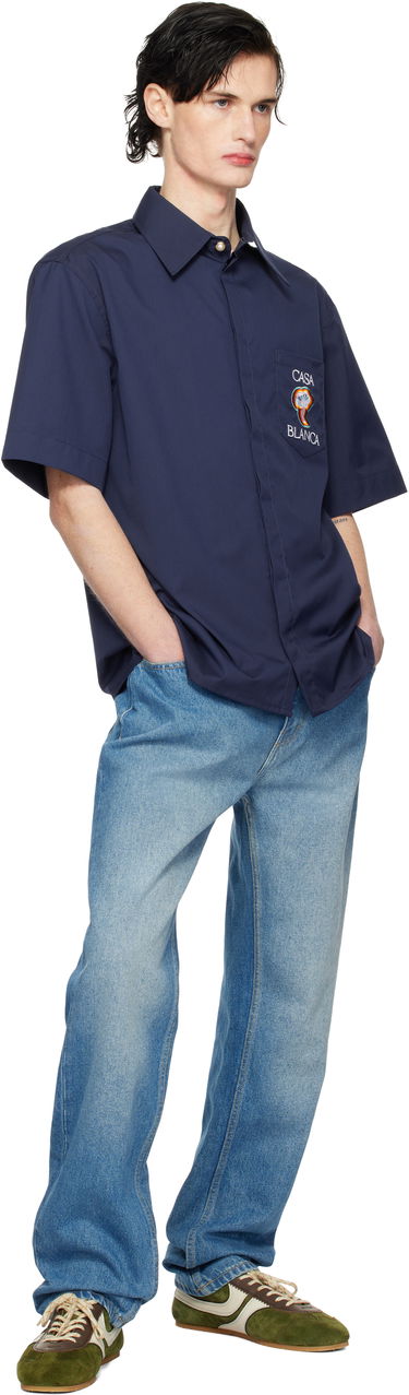 Skjorte Casablanca Short Sleeve Shirt Mørkeblå | MPS25-SH-137-01, 3