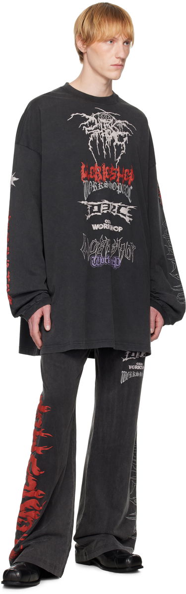 T-shirt 032C Telepresence Oversized Longsleeve T-shirt Sort | S25-URC-0271-050, 3