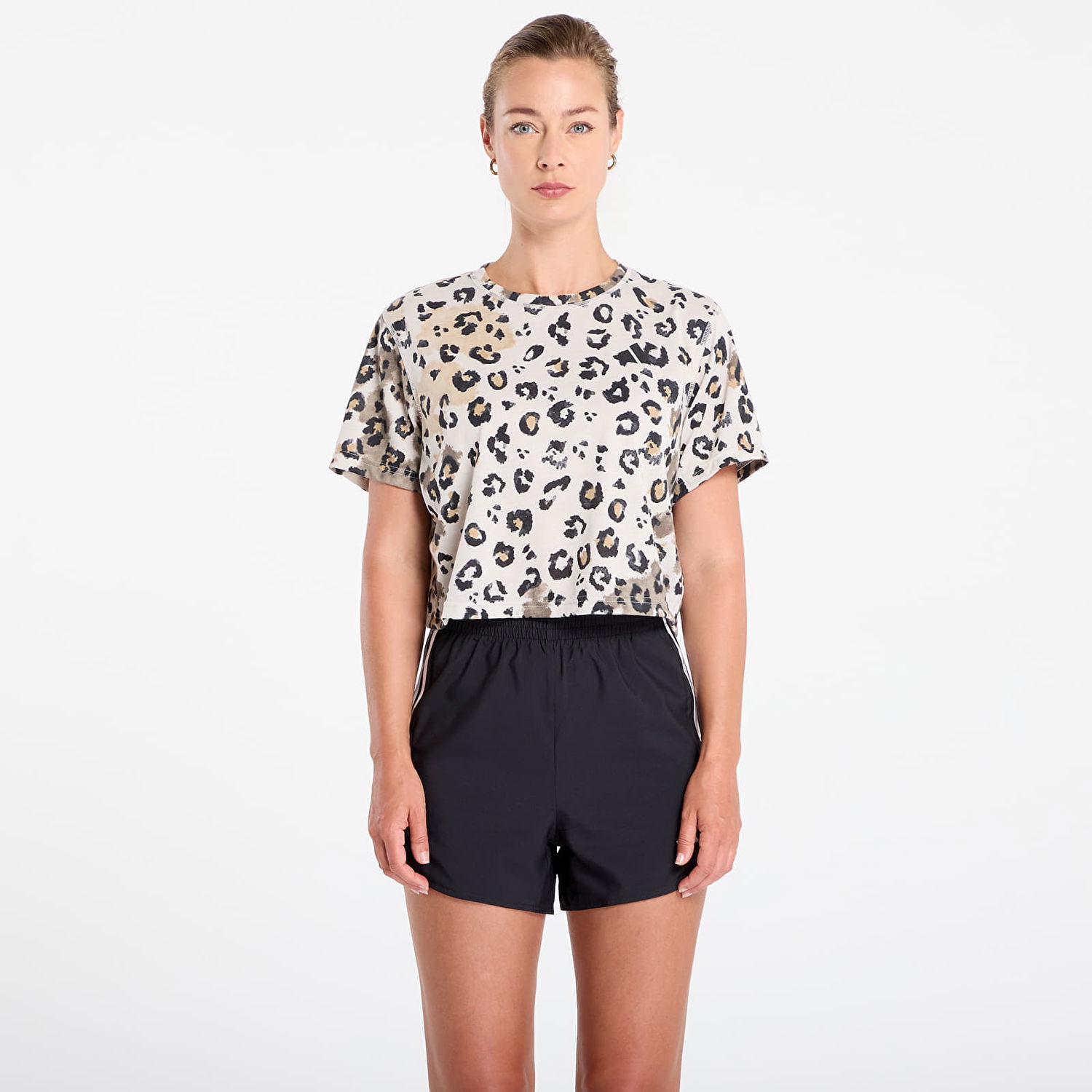 Crop top adidas Performance Adidas Workout Essentials Printed Cropped T-Shirt Beige | JY4604, 0