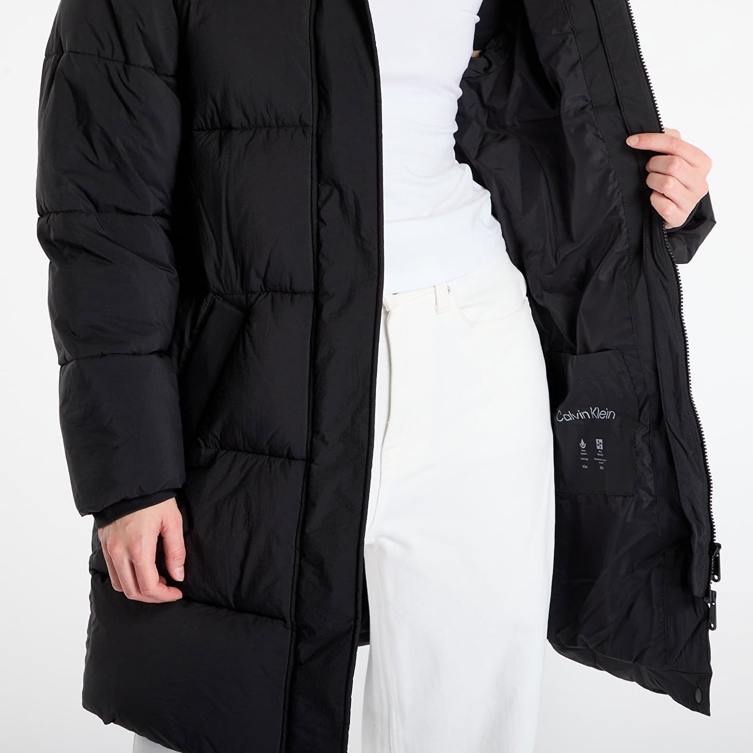 Puffer jakke CALVIN KLEIN Calvin Klein Jeans Belted Midweight Coat Sort | LV047D508G UB1, 1