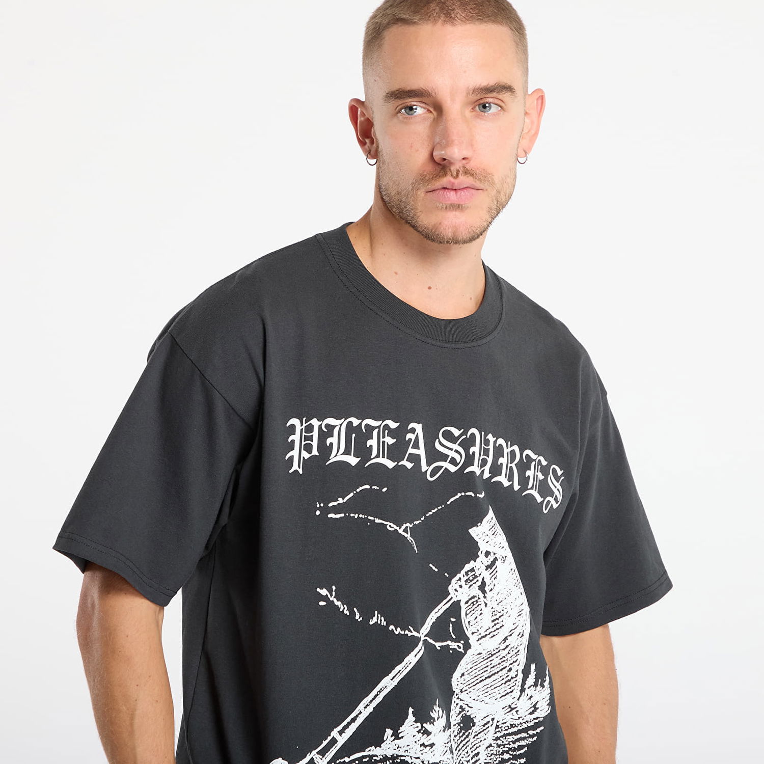 T-shirt Pleasures Pipe T-Shirt XXL Grå | P25F079-BLACK, 1