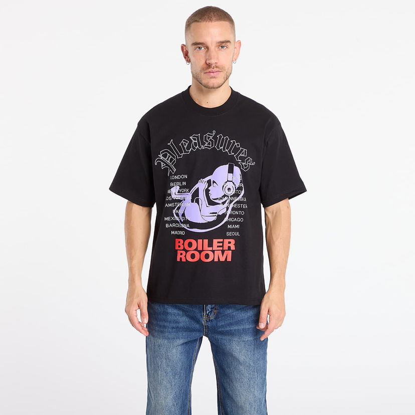 T-shirt Pleasures Headphone Boiler Room T-Shirt Sort | P25F009-BLACK