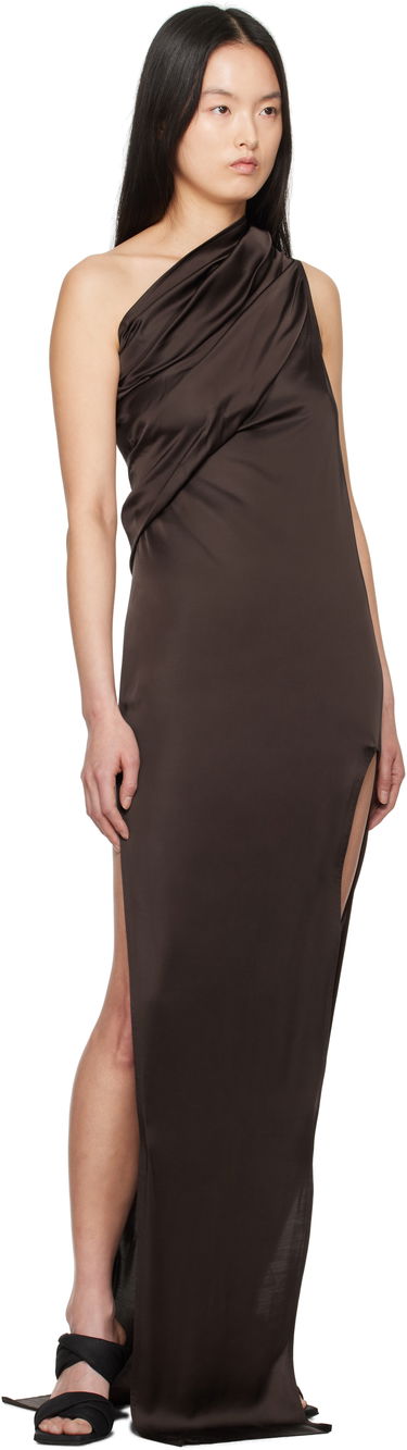 Kjole Rick Owens Rick Owens Hollywood Athena Arrowhead Maxi Dress Brun | RP01E7509 SCH, 3