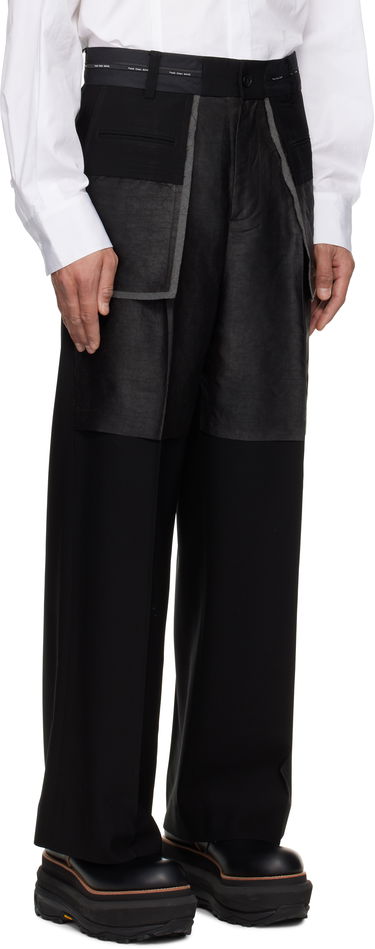 Bukser Feng Chen Wang Feng Chen Wang Deconstructed Patchwork Trousers Sort | FUS19TR05, 1