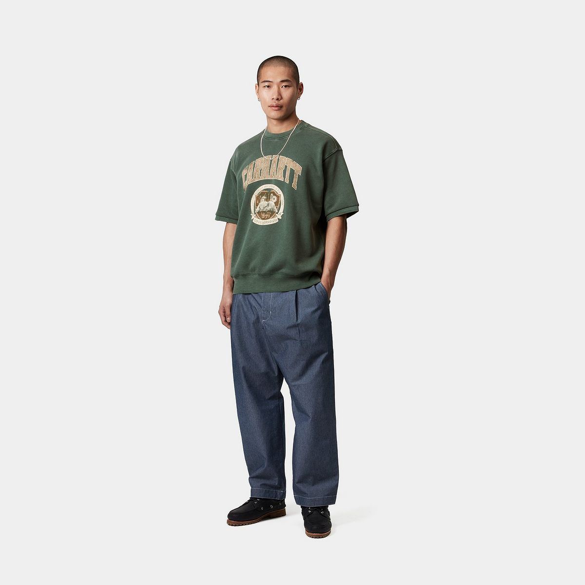 Sweater Carhartt WIP Carhartt WIP Library Short Sleeve Sweatshirt Grøn | I034727_9, 1