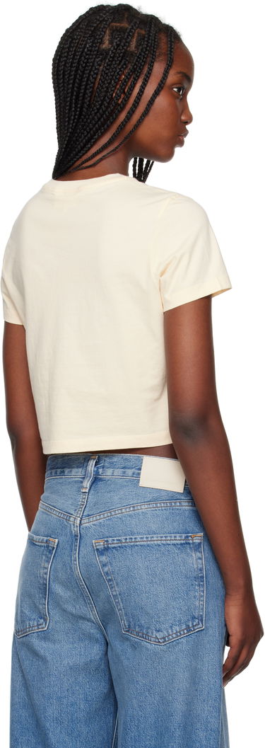 Crop top MAISON KITSUNÉ Maison Kitsuné Baby Fox Patch Cropped T-Shirt Beige | MW00105KJ0008, 2