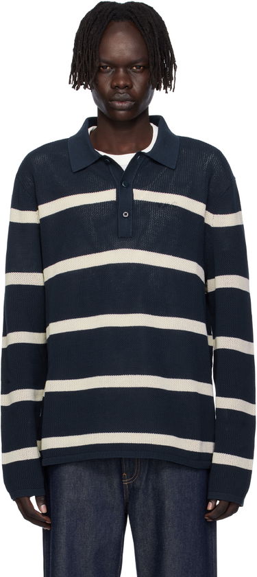 Polo skjorte CALVIN KLEIN Calvin Klein Long Sleeve Striped Polo Mørkeblå | 81B388G, 0