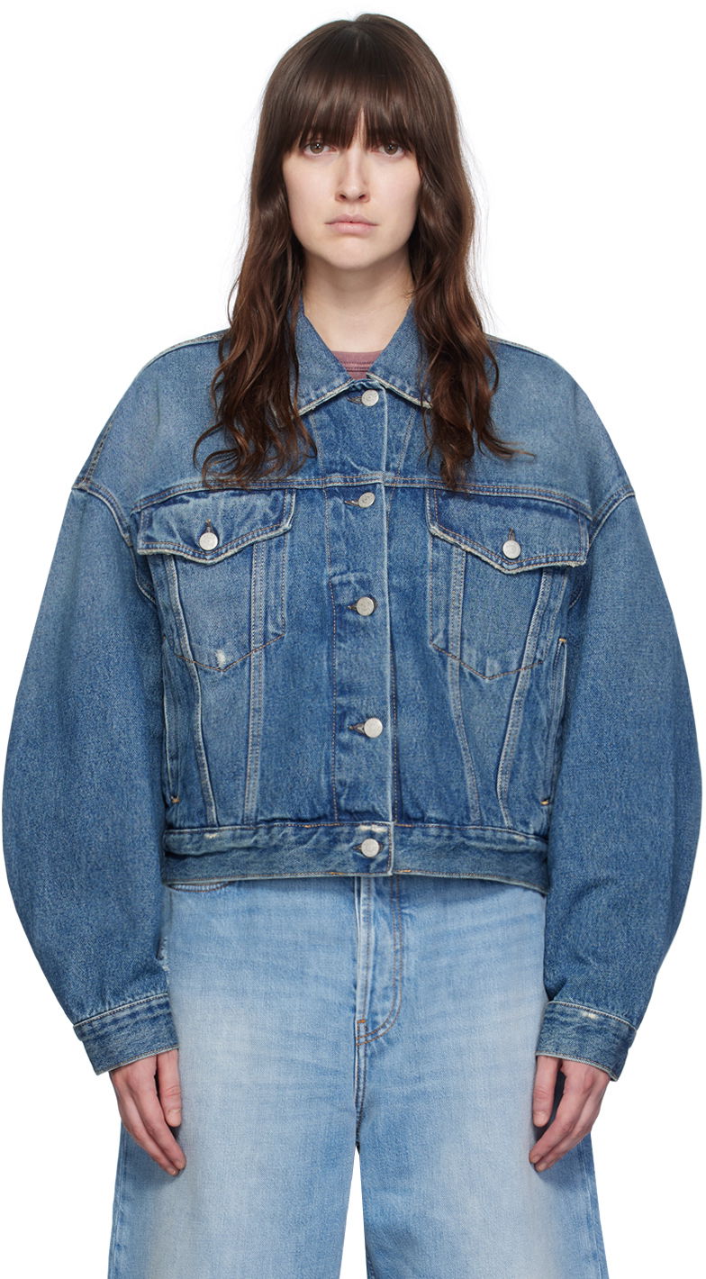 Jakke Acne Studios Blue Relaxed Cropped Fit Denim Jacket Blå | A90390-