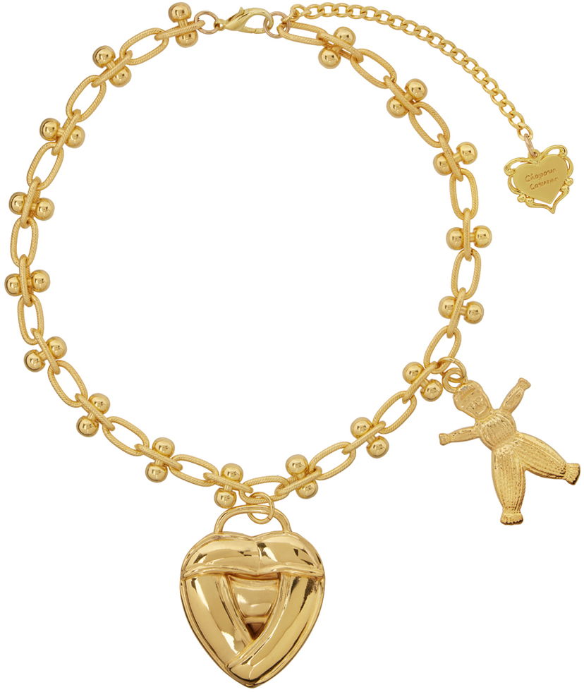 Halskæde Chopova Lowena Chopova Lowena Knotted Heart Pendant Necklace with Teddy Bear Charm Metalisk | 6516