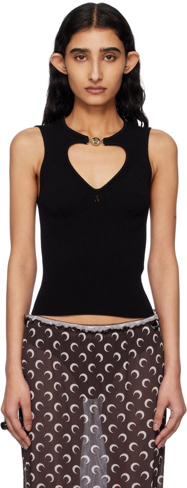 Tanktop Marine Serre Marine Serre Moon Jewelry Knit Open Neck Tank Top Sort | WTK058A CKNI0514, 0