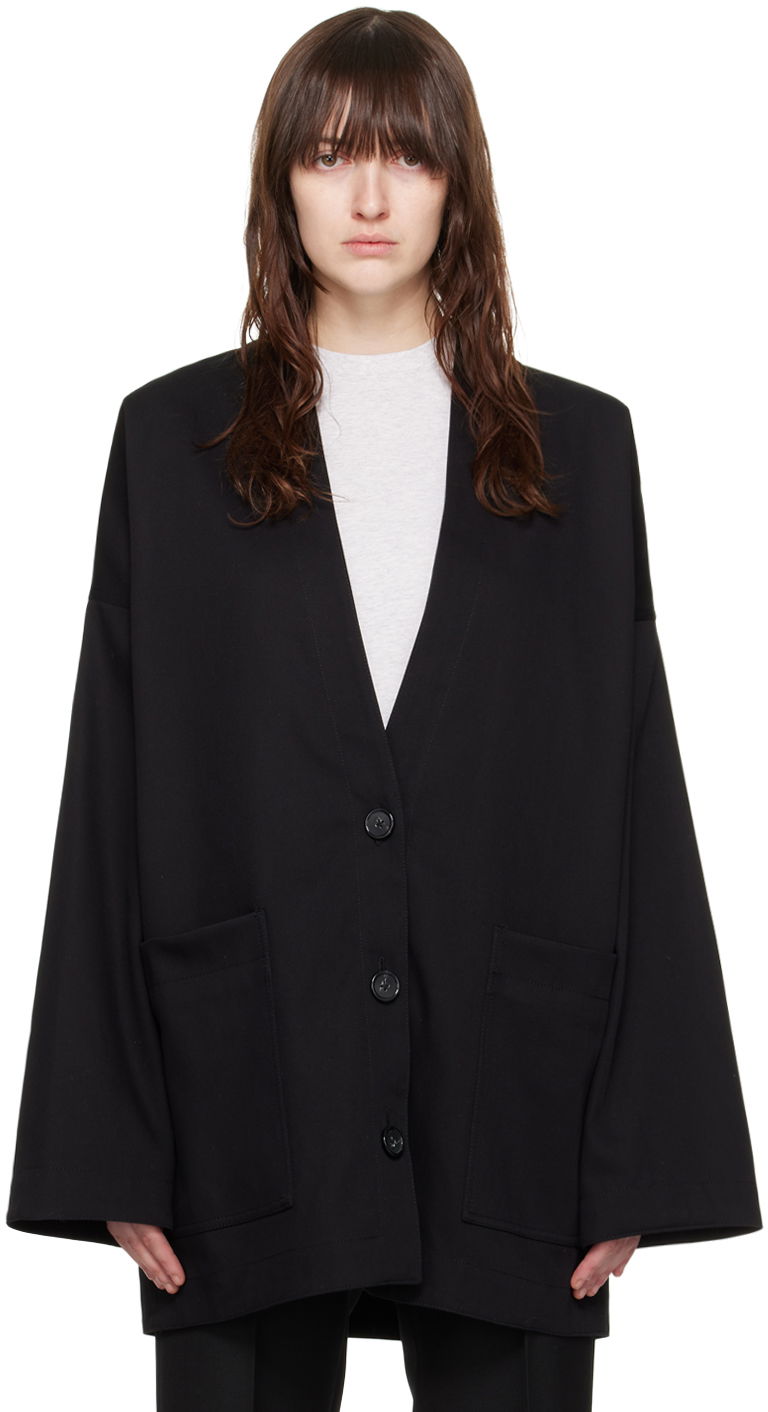 Frakker TOTEME TOTEME Patch Pocket Cardigan Sort | 243-WRO0128-FB0188