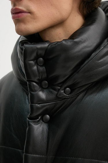 Puffer jakke Nanushka Hide Vegan Leather Puffer Jacket Sort | NM22CROW00299, 4