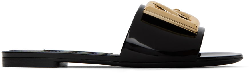 Sneakers og sko Dolce & Gabbana Black Logo Slides Sort | CQ0455 A1037, 0