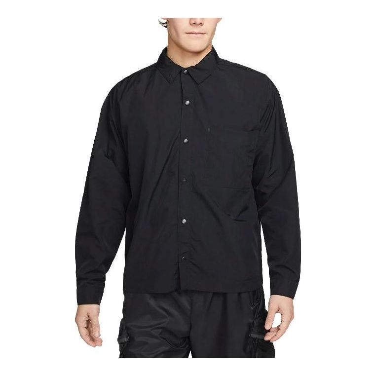 Skjorte Nike Sportswear Tech Pack Woven Long-Sleeve Shirt Sort | DX0206-010, 0