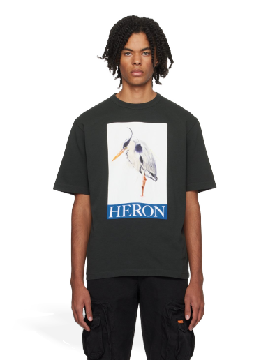 T-shirt HERON PRESTON Bird Painted T-Shirt Sort | HMAA032F23JER0041046