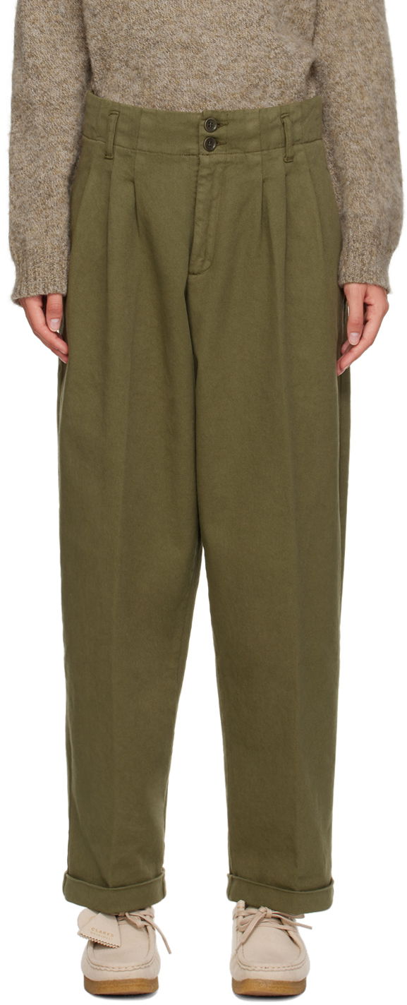 Bukser YMC YMC Keaton Pleated Trousers Grøn | Q4AZG