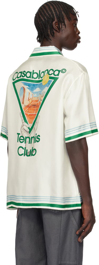 Skjorte Casablanca Tennis Icon Print Relaxed Shirt Hvid | U-MPS25-SH-003-08, 2