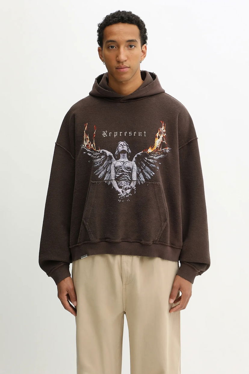 Sweatshirt Represent Clo Reversible Living Legacy Tour Hooded Cotton Sweatshirt Brun | MLM100366
