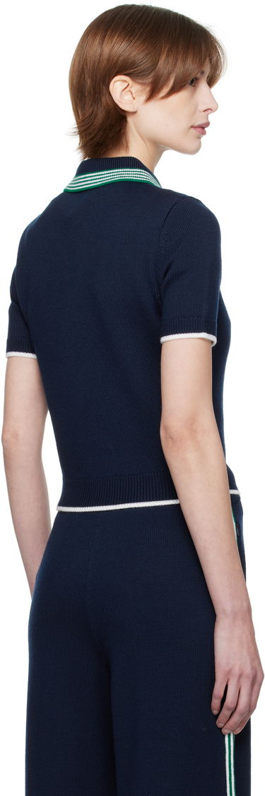 Sweater Casablanca Casablanca Knit Tennis Polo Mørkeblå | WPS25-KW-856-02, 2