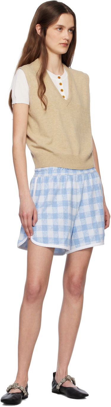 Shorts Anna Sui Anna Sui Gingham Terry Shorts Blå | 225A40, 3