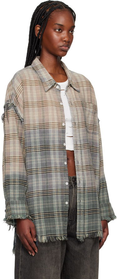 Skjorte R13 R13 Shredded Seam Drop Neck Plaid Shirt Flerfarvet | R13WR075-R458B, 1