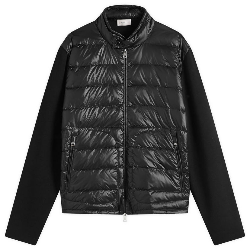 Puffer jakke Moncler Extrafine Wool Cardigan Hybrid Jacket, Size Large Sort | 9B000-16-M1131-999