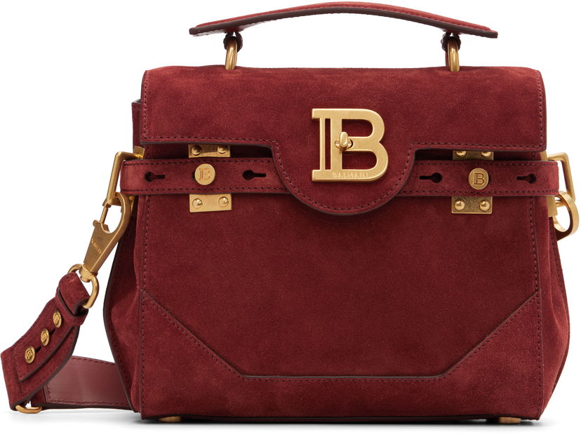 Håndtaske Balmain Balmain B-Buzz 23 Suede Bag Bourgogne | FN0DB526LCRA