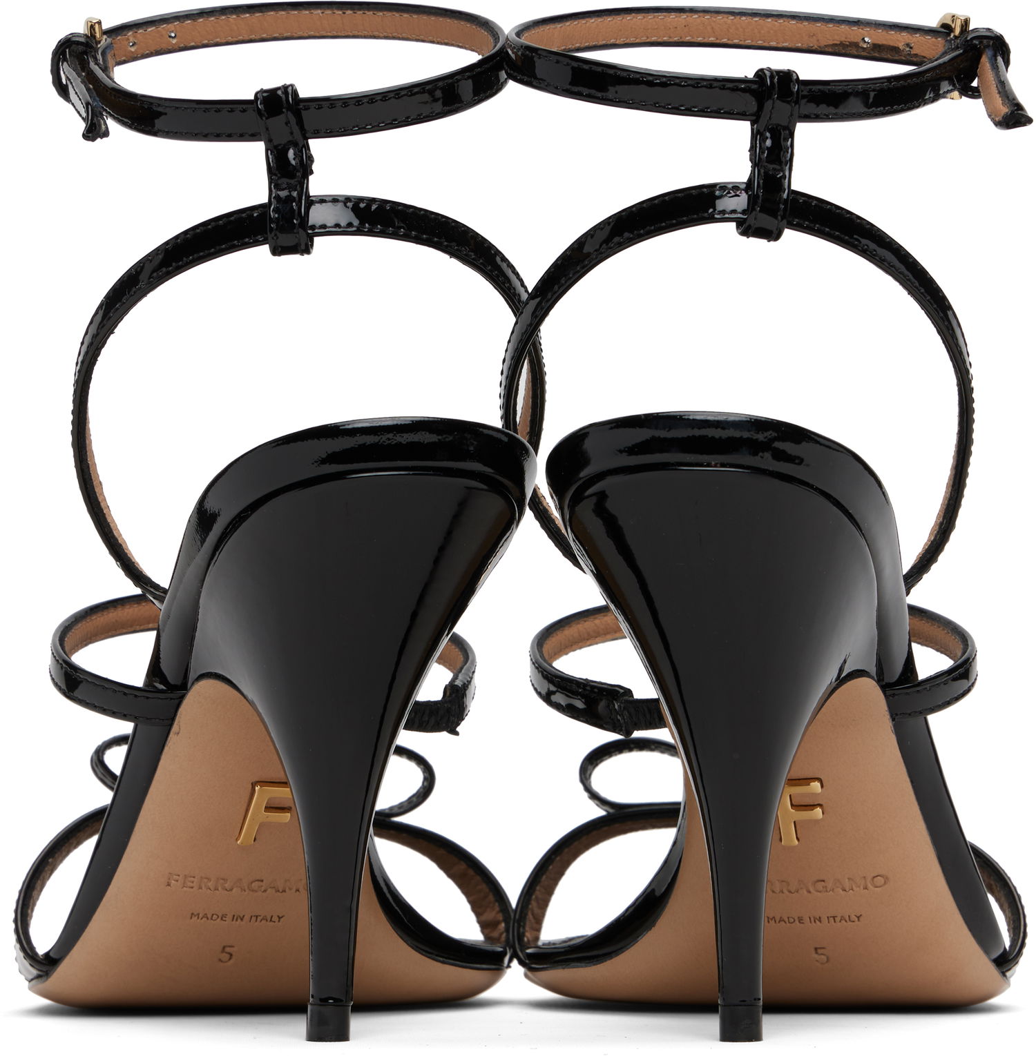 Tilbehør FERRAGAMO Salvatore Ferragamo Strappy Vara Bow Heeled Sandals Sort | 782880, 1
