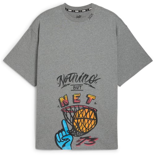 T-shirt Puma Getting Crafty Gender Neutral T-Shirt, Medium grigio Heather Grå | 627144-01
