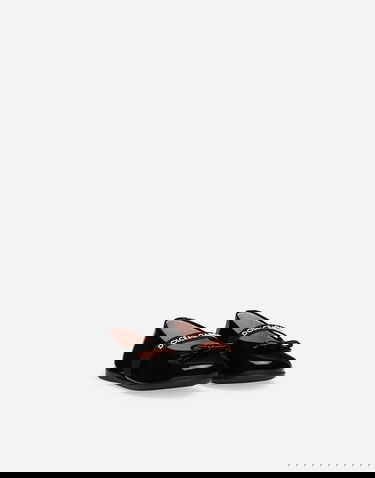 Sneakers og sko Dolce & Gabbana Patent Leather Ballet Flats With Bow For First Steps Sort | D20093A483180999, 1
