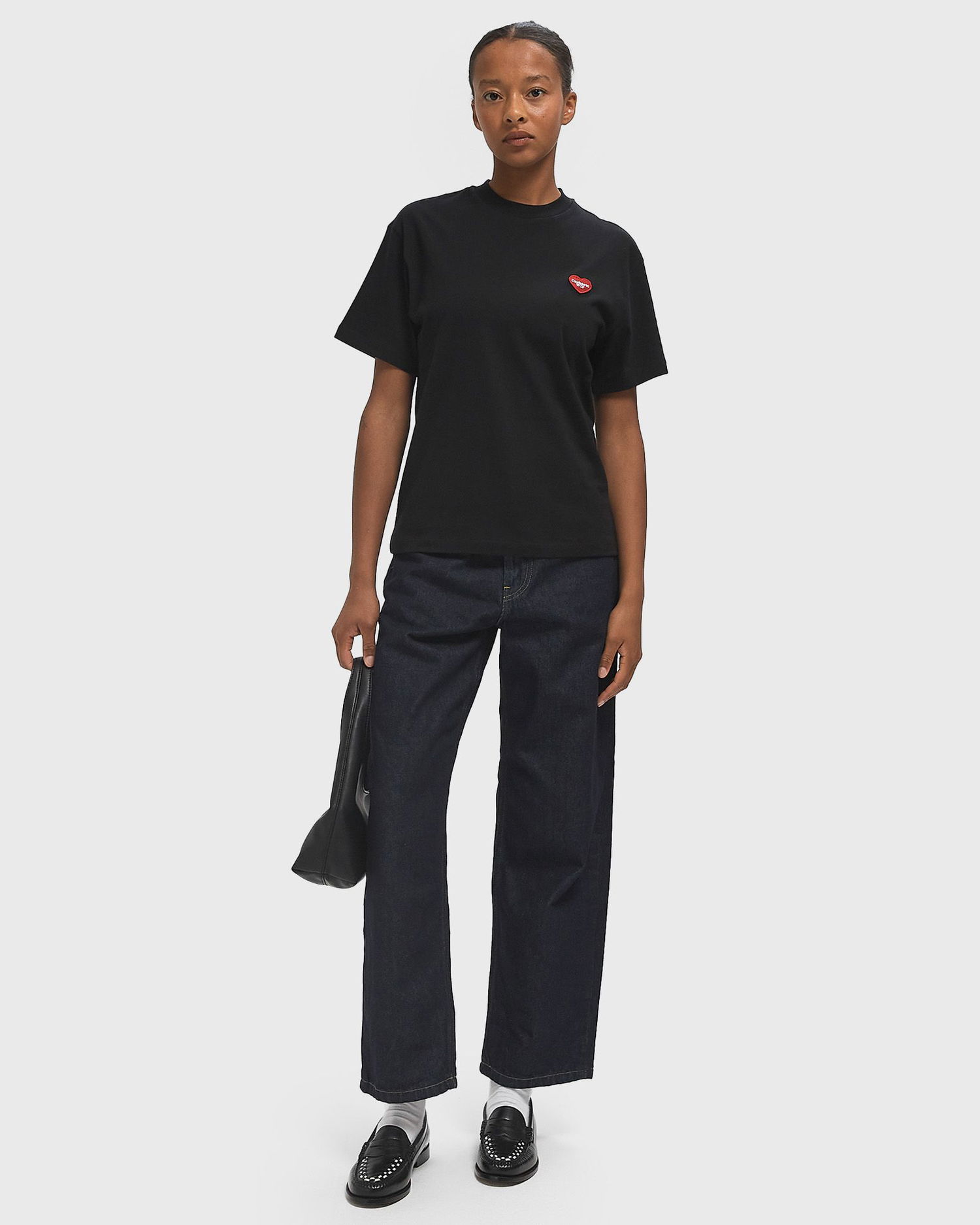 T-shirt Carhartt WIP Women's Short Sleeve Heart Patch T-Shirt Sort | I032318-1V2.XX, 1