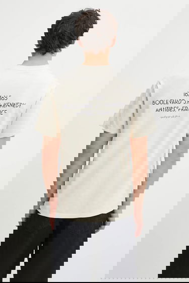 T-shirt Sporty & Rich Cotton T-shirt Kennedy Crest Beige | TO04360666CR01, 4