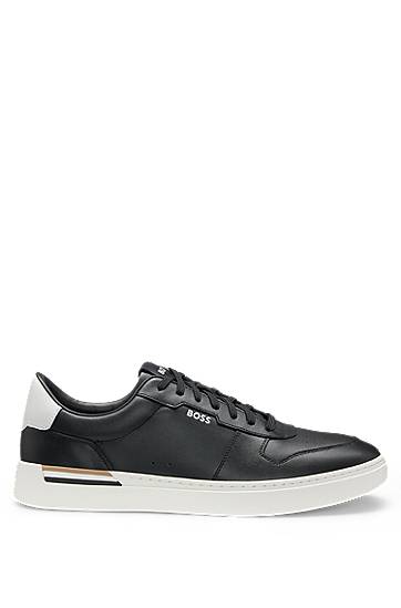 Tøj og tilbehør BOSS BOSS Signature-Stripe Detail Trainers Sort | 50542538, 1
