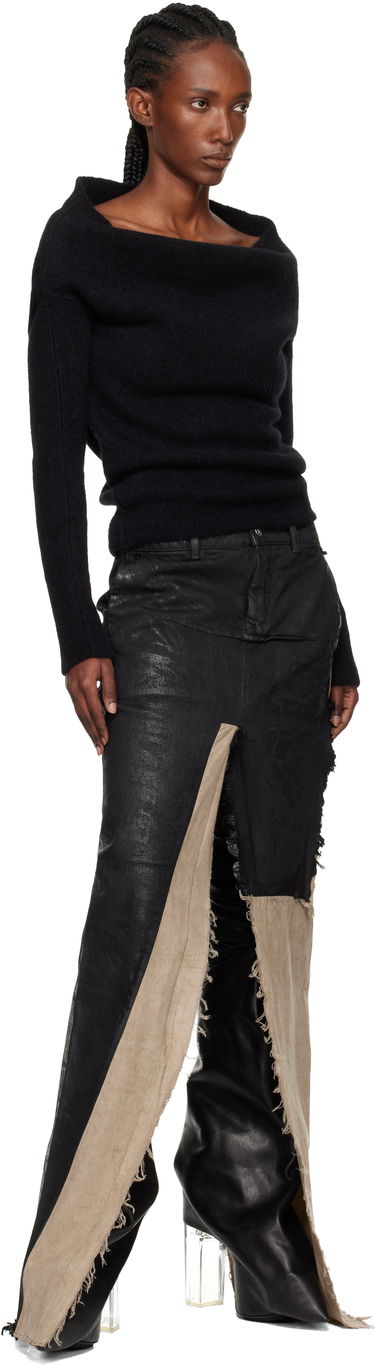 Sweater Rick Owens Rick Owens Concordians Runway Draped Neck Long Sleeve Sweater Sort | RO02E4675 KWP, 3