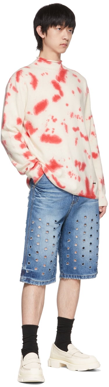 Sweater We11done We11done Tie-Dye Mock Neck Sweater Rød | WD-KT1-22-604-U-RD, 3