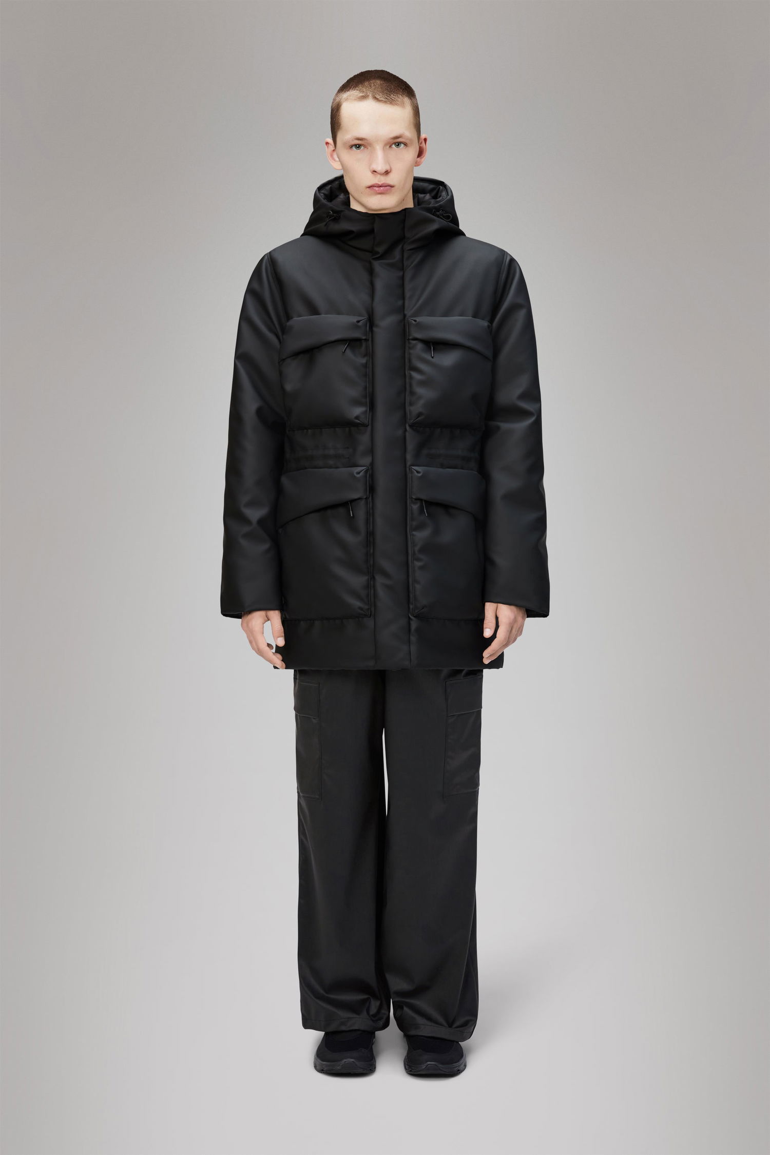 Parka Rains Long Insulated Cargo Jacket Sort | 15930\01, 1