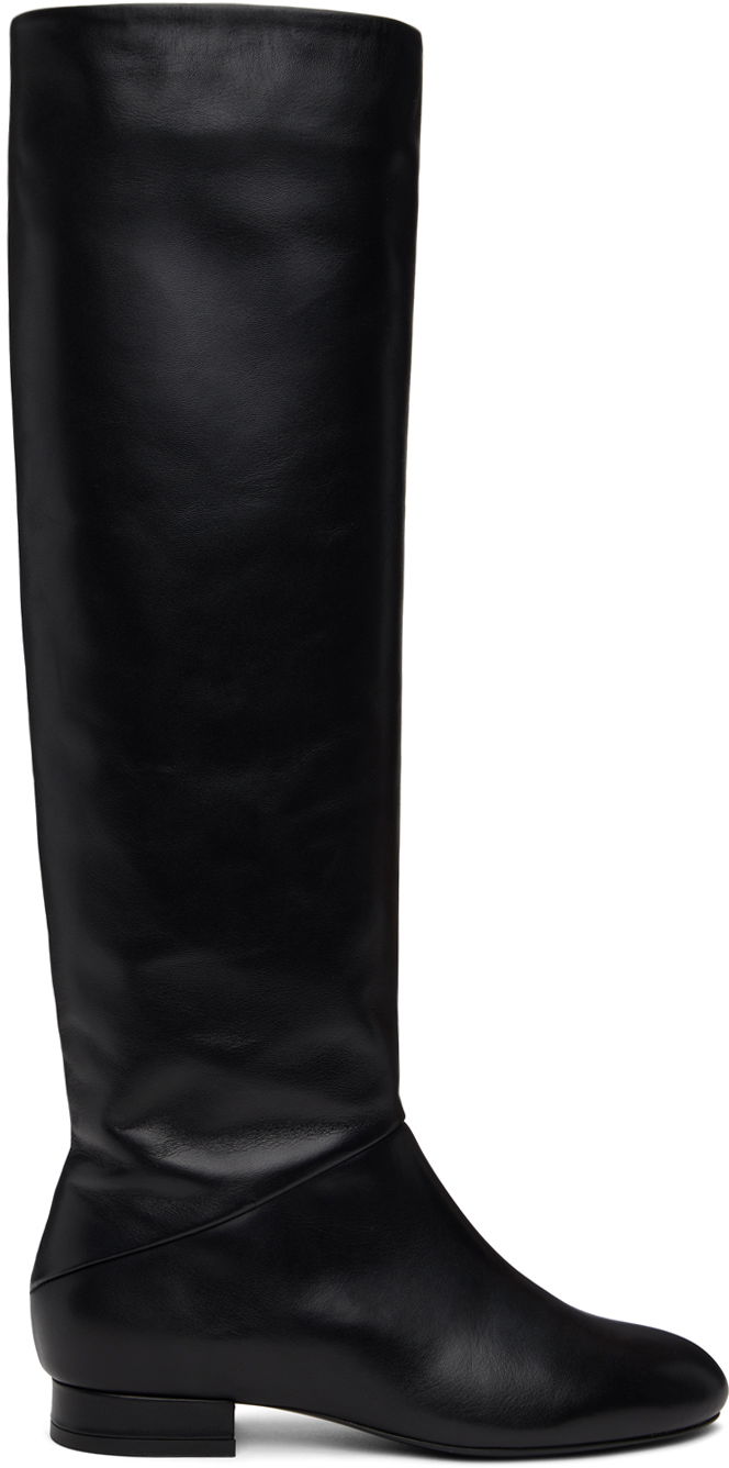 Tøj BY FAR BY FAR Felix Nappa Leather Knee-High Boots Sort | MWFBO064CL013BK001PL