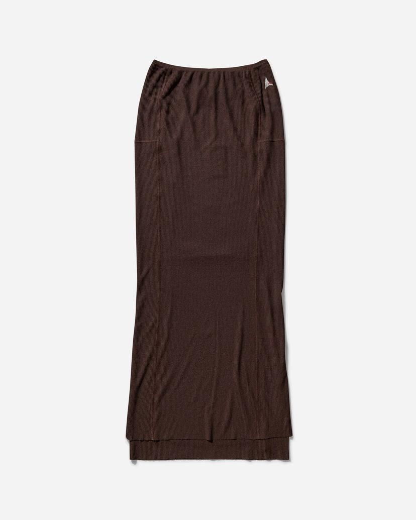 Nederdel ROA Mesh Long Skirt Brun | RBWW017FA09 BRW0003