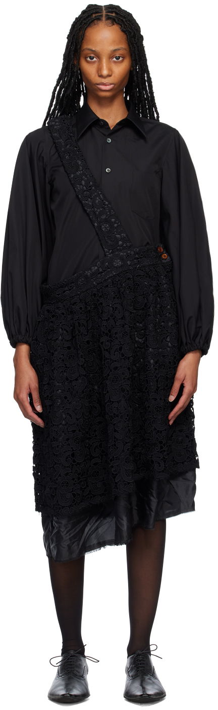 Kjole Comme des Garçons Comme des Garçons Floral Lace Midi Skirt Sort | RK-A004-051, 0
