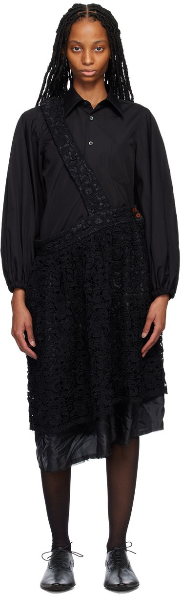 Kjole Comme des Garçons Comme des Garçons Floral Lace Midi Skirt Sort | RK-A004-051, 0