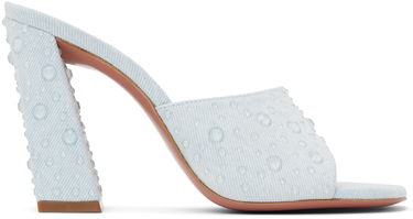 Tilbehør Amina Muaddi Amina Muaddi Brigitte Crystal Heeled Sandals Blå | BRIGITTE CRYSTAL SLIPPER BLOCK, 0