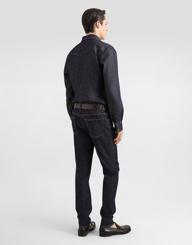 Jeans Dolce & Gabbana Slim-Fit Stretch Cotton Jeans With Patch Blå | GY07CZG8ME9S9001, 2