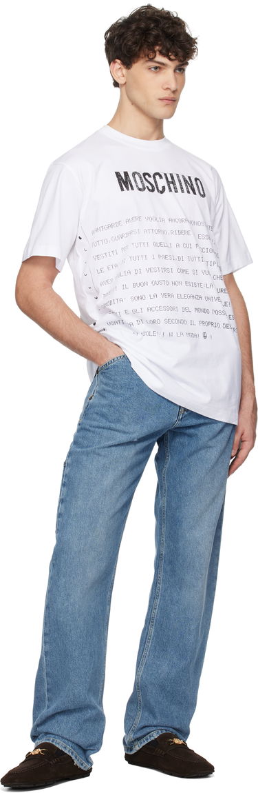 T-shirt Moschino Moschino Message Print T-Shirt Hvid | 251ZZA071702411001, 3