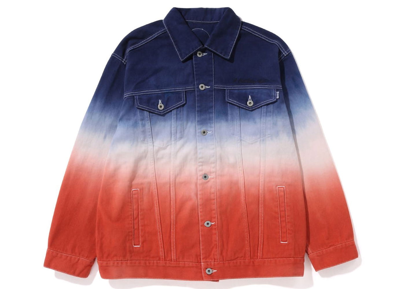 Jakke BAPE Gradation Champion Loose Fit Denim Jacket Rød | 1J20-140-001, 0