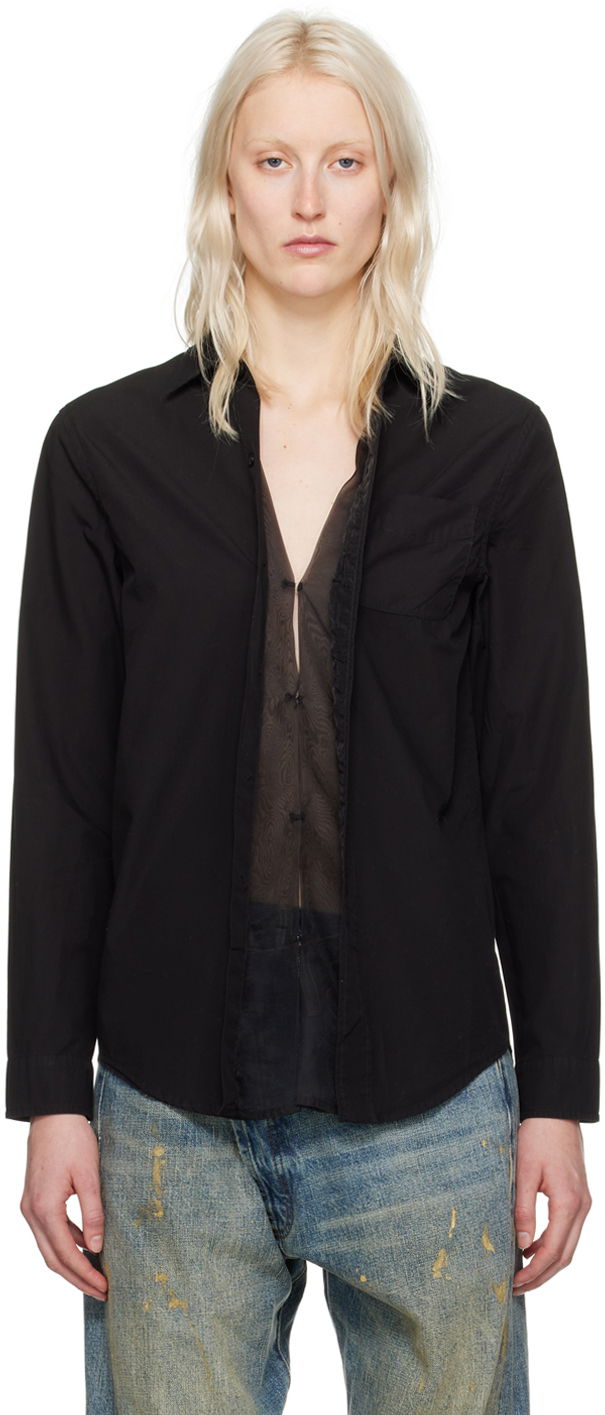 Skjorte R13 R13 Foldout Shirt Sort | R13WR246-R340B, 0