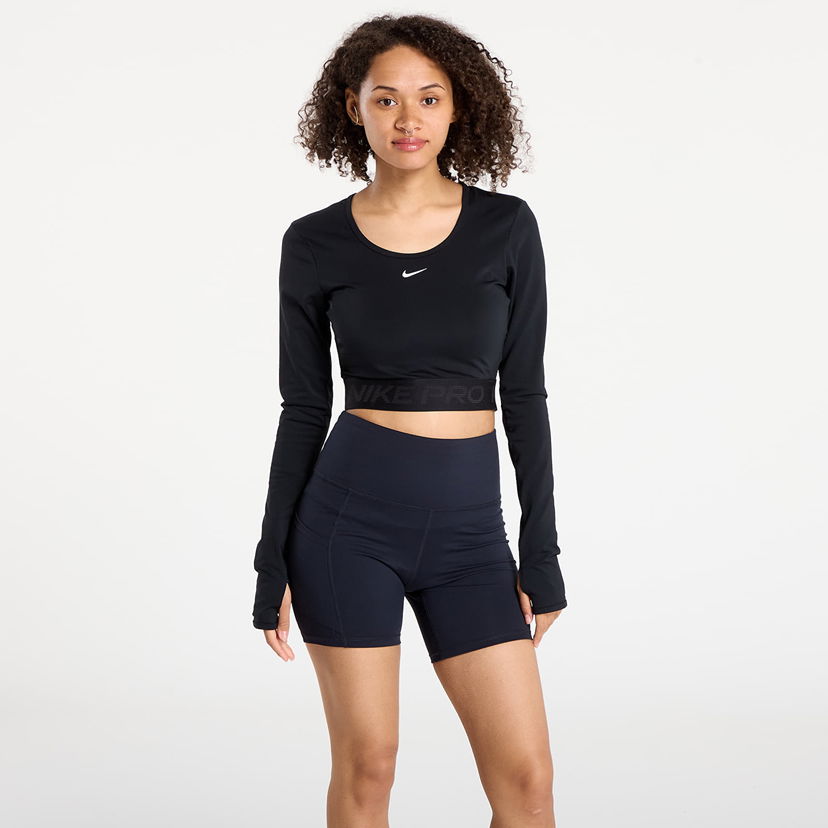 Crop top Nike Pro Dri-FIT Cropped Long-Sleeve Top Sort | HV9992-010