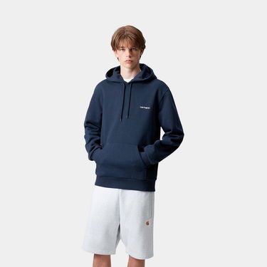 Sweatshirt Carhartt WIP Carhartt WIP Hooded Script Embroidery Sweatshirt Mørkeblå | I035392_25, 0